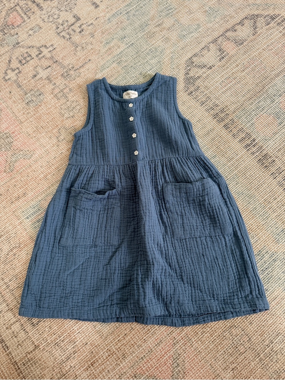 Little Poppy Co Blue Cotton Muslin Dress Size 5/6